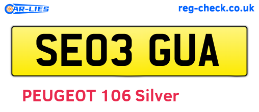 SE03GUA are the vehicle registration plates.