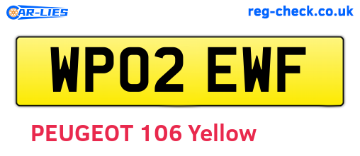 WP02EWF are the vehicle registration plates.