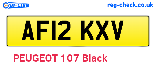 AF12KXV are the vehicle registration plates.
