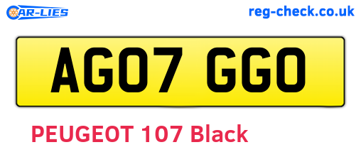 AG07GGO are the vehicle registration plates.