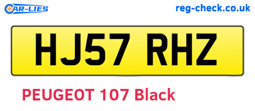HJ57RHZ are the vehicle registration plates.