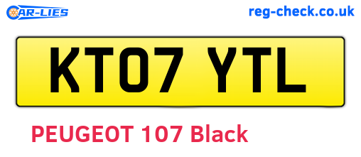 KT07YTL are the vehicle registration plates.