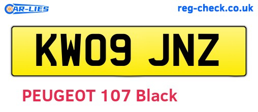 KW09JNZ are the vehicle registration plates.