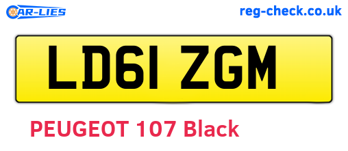 LD61ZGM are the vehicle registration plates.