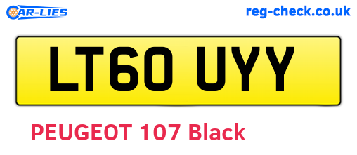 LT60UYY are the vehicle registration plates.