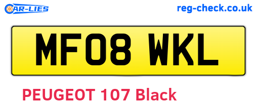 MF08WKL are the vehicle registration plates.