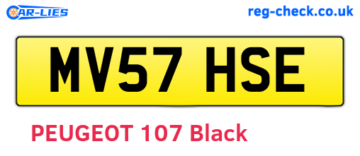 MV57HSE are the vehicle registration plates.