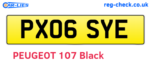 PX06SYE are the vehicle registration plates.