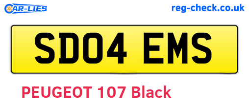 SD04EMS are the vehicle registration plates.
