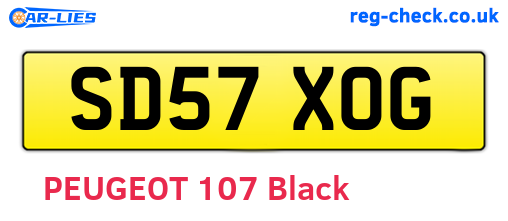 SD57XOG are the vehicle registration plates.