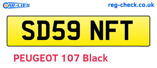 SD59NFT are the vehicle registration plates.