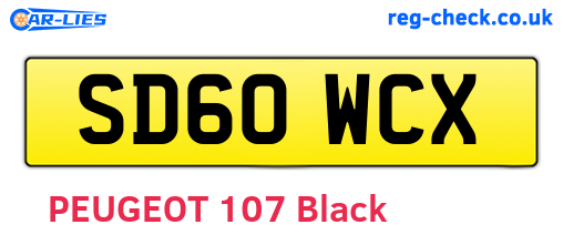 SD60WCX are the vehicle registration plates.
