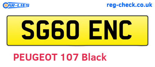 SG60ENC are the vehicle registration plates.
