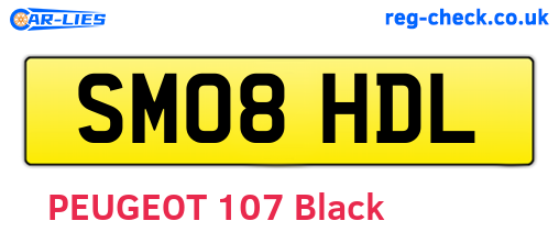 SM08HDL are the vehicle registration plates.