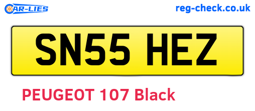 SN55HEZ are the vehicle registration plates.