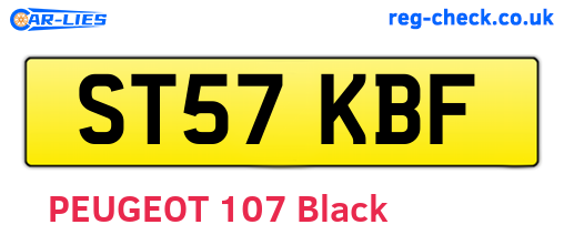 ST57KBF are the vehicle registration plates.