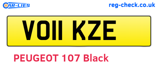 VO11KZE are the vehicle registration plates.