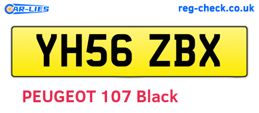 YH56ZBX are the vehicle registration plates.