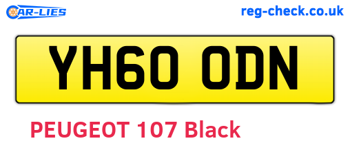 YH60ODN are the vehicle registration plates.