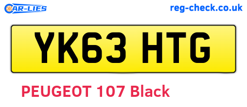 YK63HTG are the vehicle registration plates.