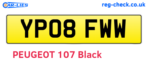 YP08FWW are the vehicle registration plates.