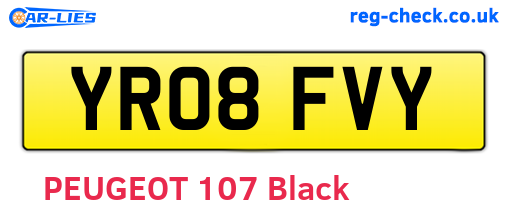 YR08FVY are the vehicle registration plates.