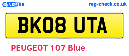 BK08UTA are the vehicle registration plates.