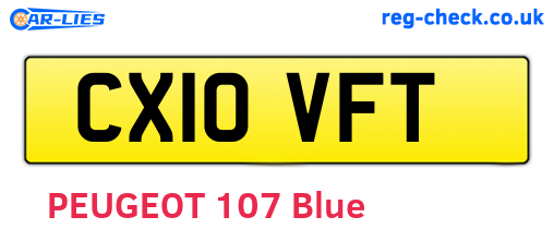 CX10VFT are the vehicle registration plates.