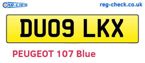 DU09LKX are the vehicle registration plates.