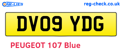 DV09YDG are the vehicle registration plates.