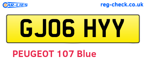 GJ06HYY are the vehicle registration plates.