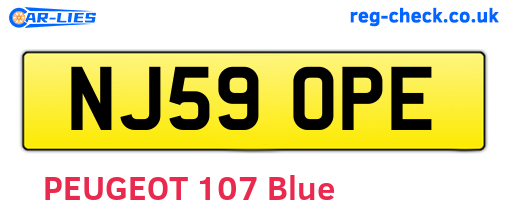 NJ59OPE are the vehicle registration plates.