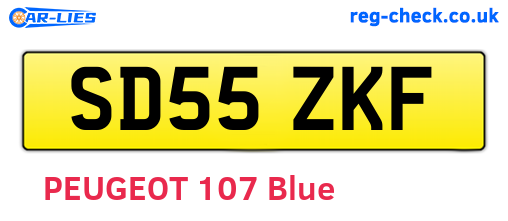 SD55ZKF are the vehicle registration plates.