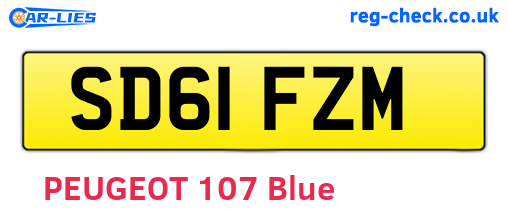 SD61FZM are the vehicle registration plates.
