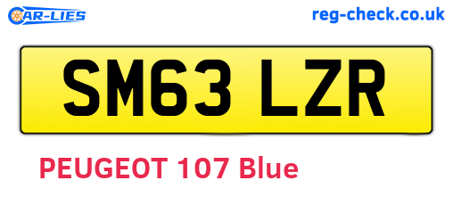 SM63LZR are the vehicle registration plates.