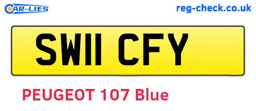 SW11CFY are the vehicle registration plates.