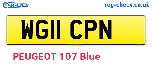 WG11CPN are the vehicle registration plates.