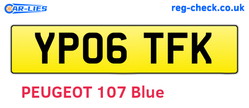 YP06TFK are the vehicle registration plates.