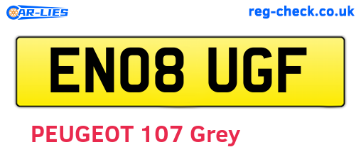 EN08UGF are the vehicle registration plates.