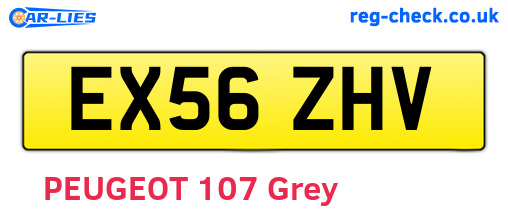 EX56ZHV are the vehicle registration plates.