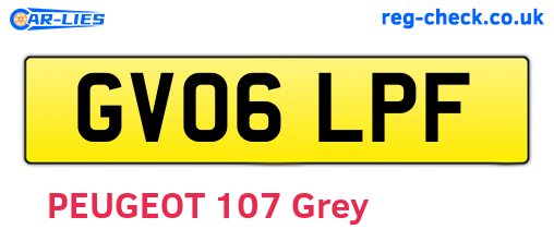 GV06LPF are the vehicle registration plates.