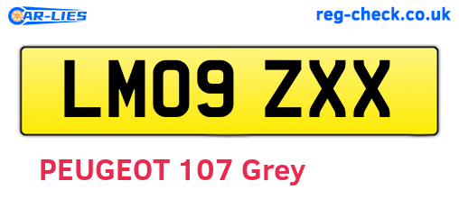 LM09ZXX are the vehicle registration plates.
