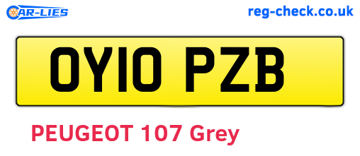 OY10PZB are the vehicle registration plates.