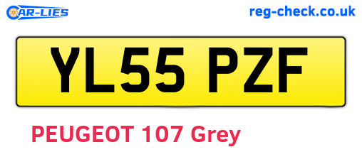 YL55PZF are the vehicle registration plates.