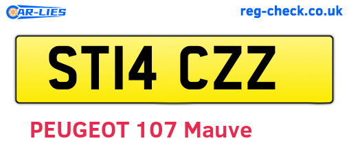 ST14CZZ are the vehicle registration plates.
