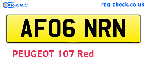 AF06NRN are the vehicle registration plates.