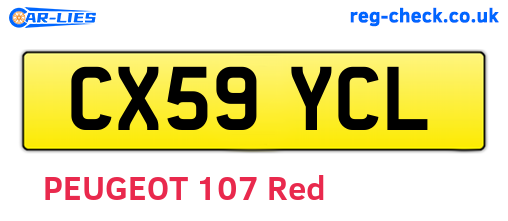 CX59YCL are the vehicle registration plates.