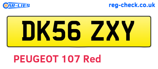 DK56ZXY are the vehicle registration plates.