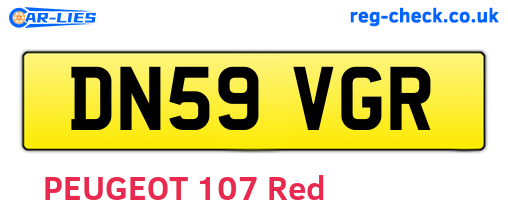 DN59VGR are the vehicle registration plates.