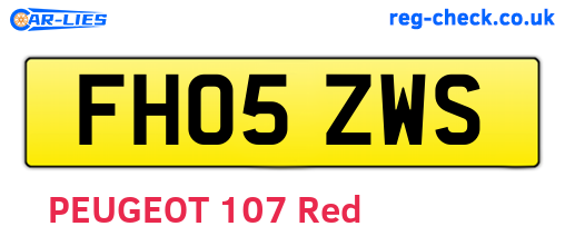 FH05ZWS are the vehicle registration plates.
